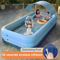 210cm 380cm large removable pools 3 layer automatic inflatable swimming pool for family children pool ocean ball pvc thick bath