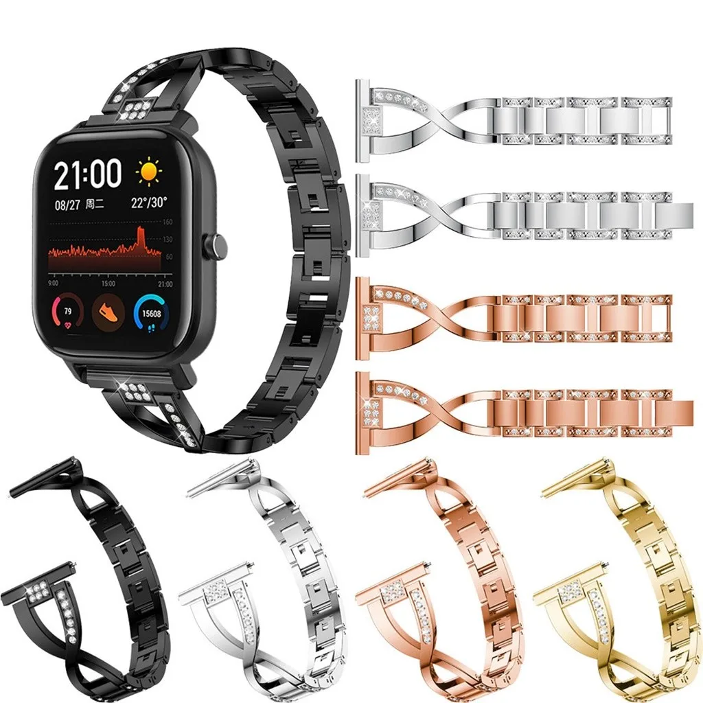Роскошные ремешки для часов Xiaomi Huami Amazfit GTS ремешок xiomi xaomi с металлическими