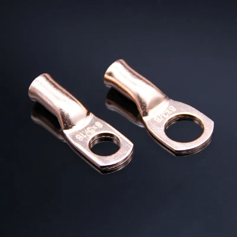 

70Pcs AWG Wire Ring Terminal Connectors Terminals Set Copper 8, 4, 2, 1, 1/0 AWG