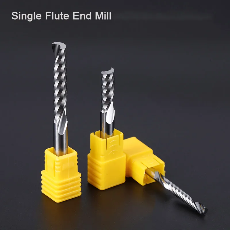 

2pc 3.175mm 4 6 8mm Single Flute End Mill CNC Spiral Cutter Tungsten Carbide Tools Milling Cutter for Acrylic Stainless Steel 5A
