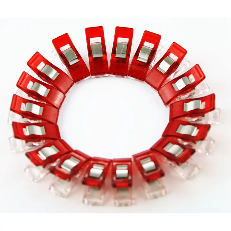 50pcs Naehen Art Ceiling Cloth Clips Clamp Binding Plastic CLIPS for DIY Clear And Red | Дом и сад