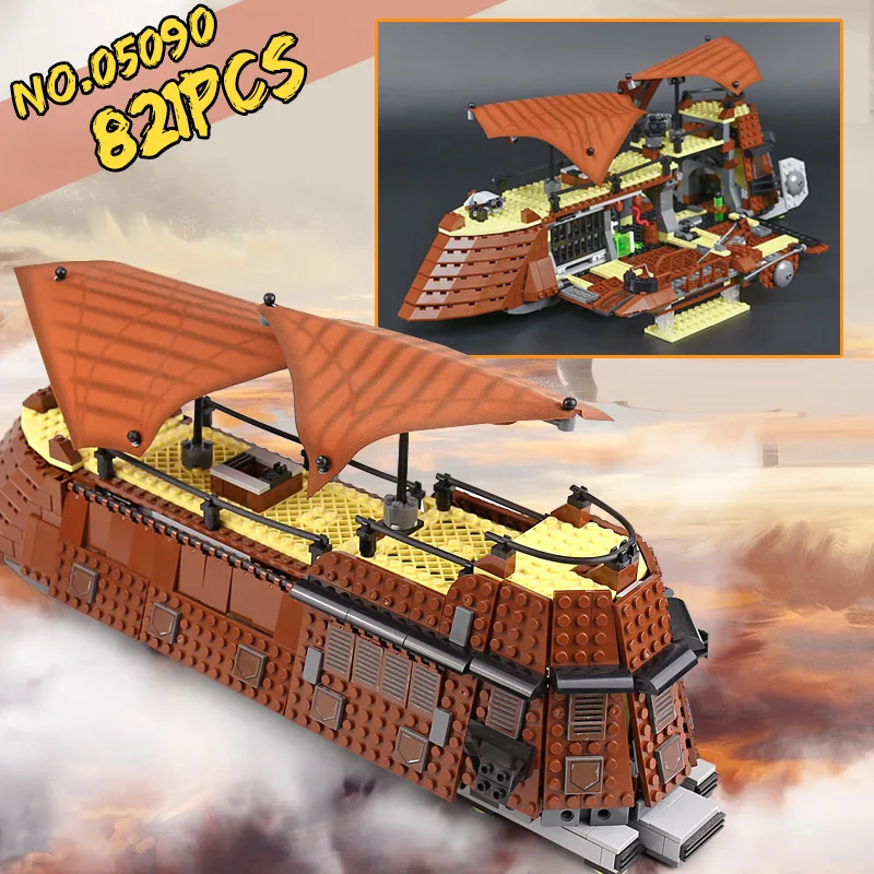 DHL 05090 Star Series Wars 6210 Парусная баржа Jabba Набор детских обучающих строительных блоков Кирпичи Детские игрушечные модели, подарки