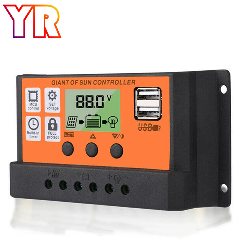 

MPPT PWM Solar Charge Controller LCD Display 10A 20A 30A 12V 24V Solar Cell Kit Panel Plate Battery Solar System Accessories