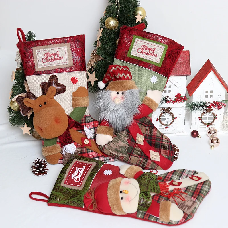 Большие рождественские носки Фотосумка для детей и взрослых праздничное