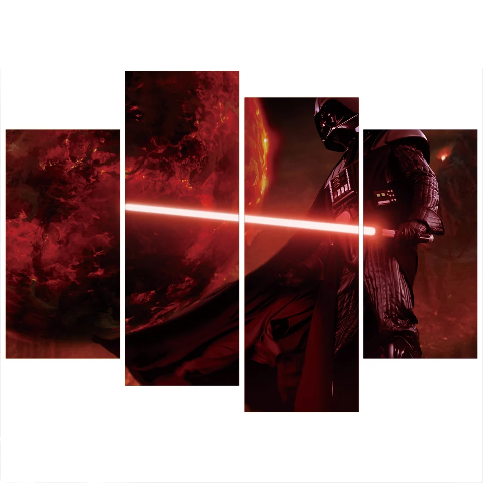 Модульные картины на стену HD печать 4 шт. Звездные войны холст фильм Живопись