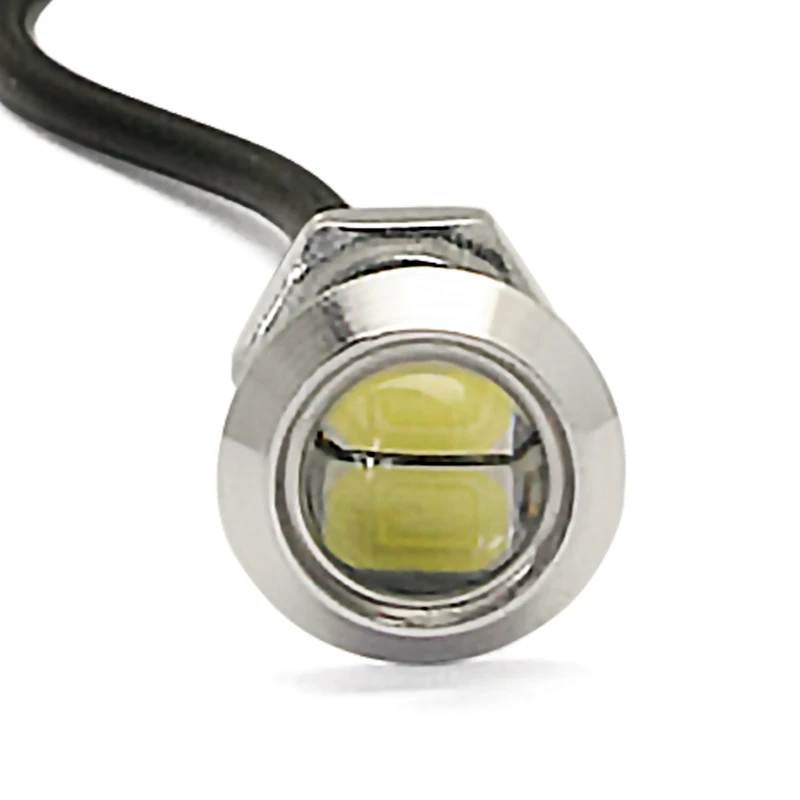 18mm silver shell SUNIGHTCN 1 шт., светодиодный светильник в виде Орлиного глаза для автомобиля, дневные ходовые огни DRL, автомобильная парковочная сигнальная лампа, 12 В, 24 В, 18 мм, 23 мм, для мотоцикла, авто - Цвет: 18mm silver shell