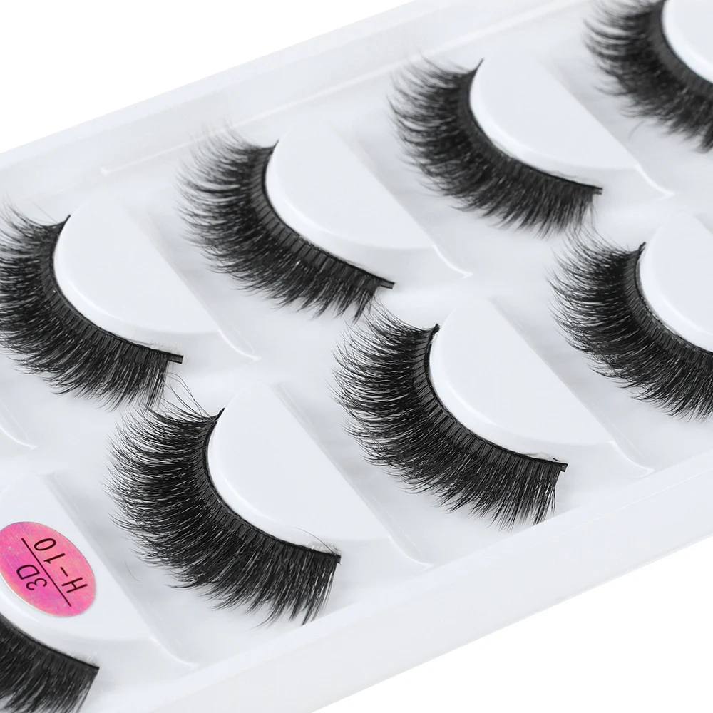 5 пар 3D накладные ресницы из норки перекрещивающиеся длинные Многослойные раньше