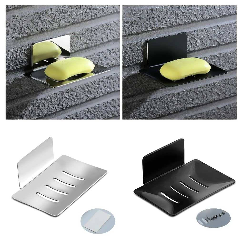 

No drilling soap dish holder wall mounted soap sponge holder for kitchen soap holder bathroom organizer metal soap holder