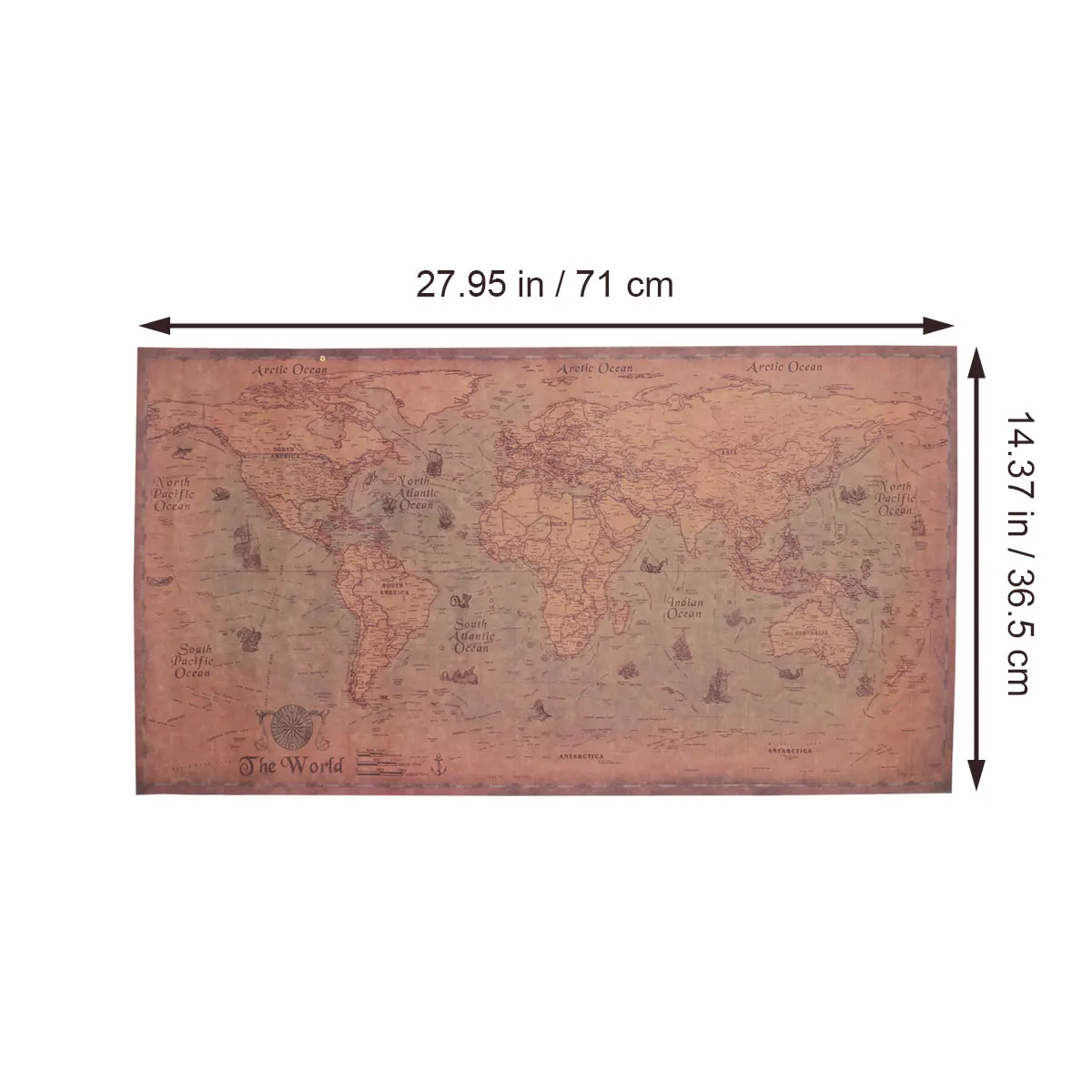 2 шт. карта мира морская крафт бумага постеры античный винтажный стиль