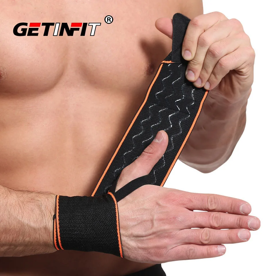 

Getinfit 1 Pair Sport Elastic Bandage Adjustable Wristband Wrist Brace Wrap Bandage Gym Strap Wrist Support Safety Crossfit