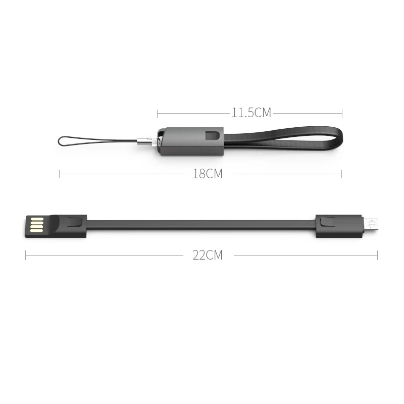 

Anti-lost 22cm Data Cable Keychain Android Apple Type-C 2.4A Durable and Not Easy to Knot Single Head Keychain Data Cable