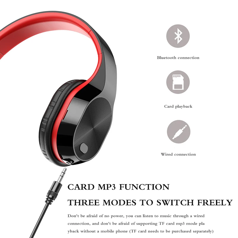 2020 HD беспроводные наушники Bluetooth 5 0 гарнитура складные регулируемые головная три