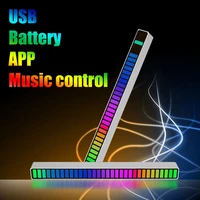 32 rgb rhythm lights battery usb app sound control led night lights for bar car gaming room table backlight ambient lamp charged