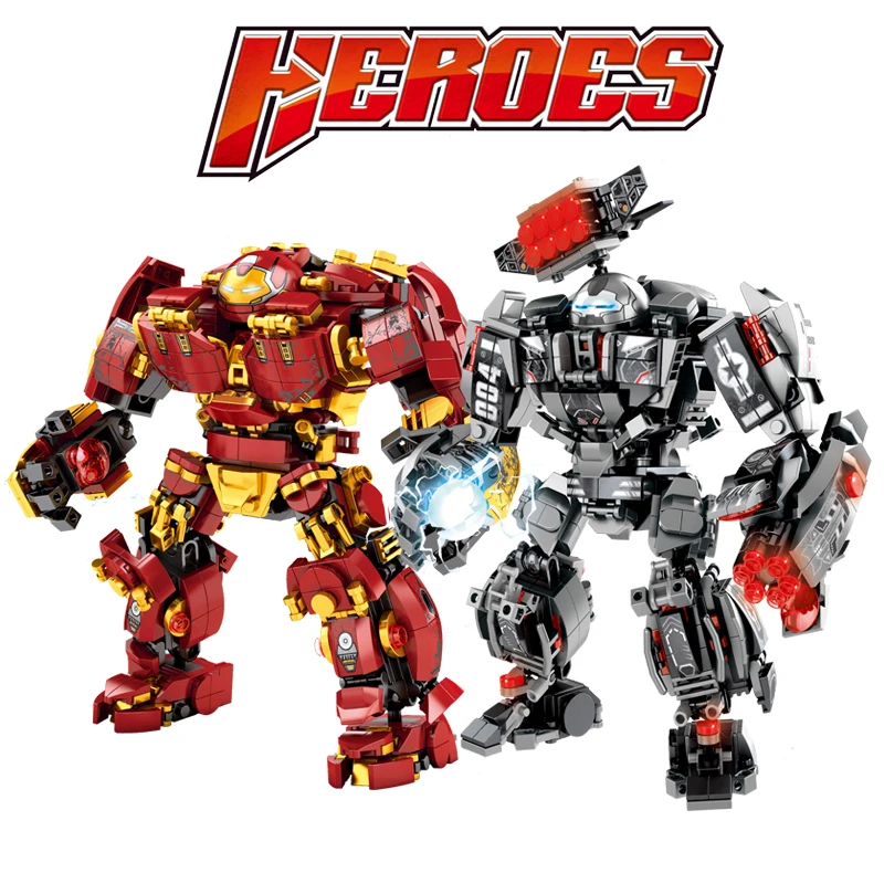 Мини халкбастер Железного человека строительные блоки с военной машиной