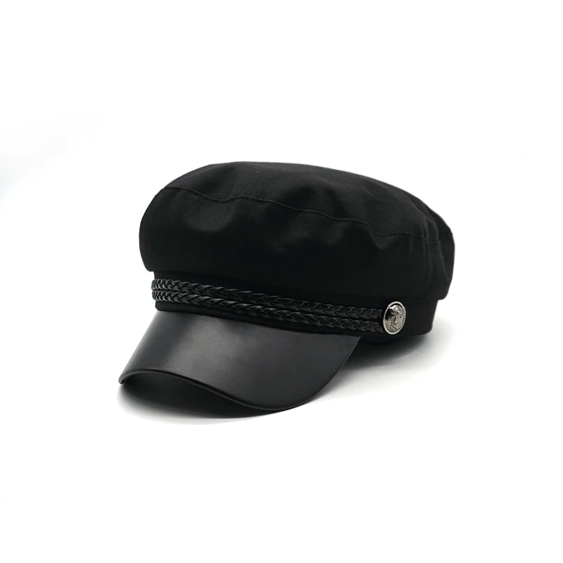 2020 High Quality Casual Military Cap Man Woman Cotton Beret Flat Hats Captain Sailor Top Female Travel Cadet Hat | Аксессуары для