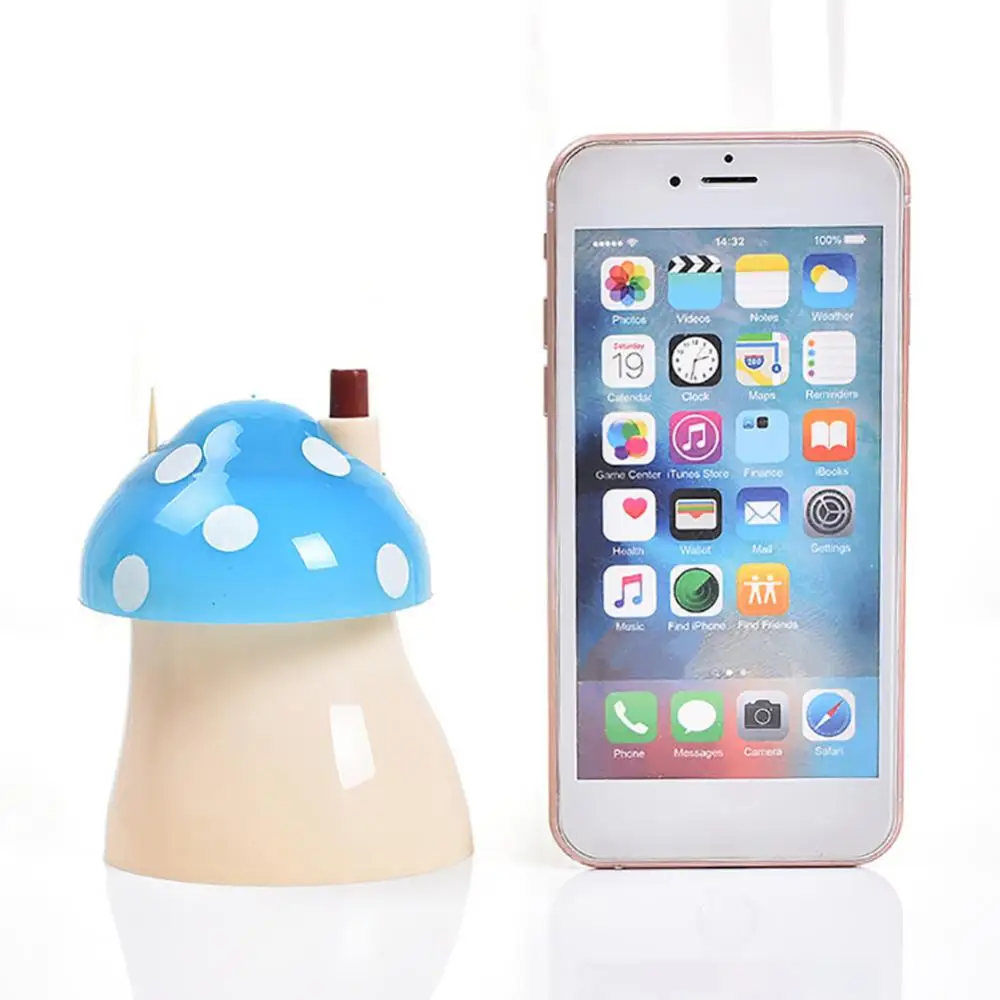 

60% Hot Sale Portable Household Living Room Restaurant Bar Mushroom Type Automatic Toothpick Plastic Box