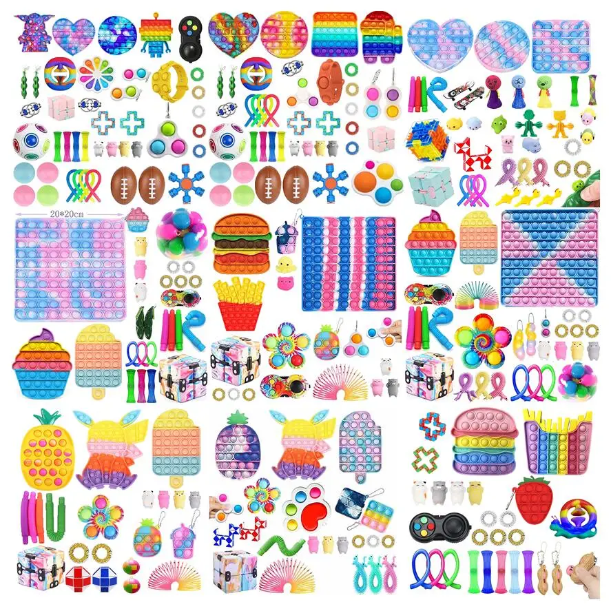 

Fidget Toys Pack Anti Stress Set Kawaii Gift Toy Box Children Simple Dimple Antistress Relief Figet Toys Pakket Kit Dropshipping