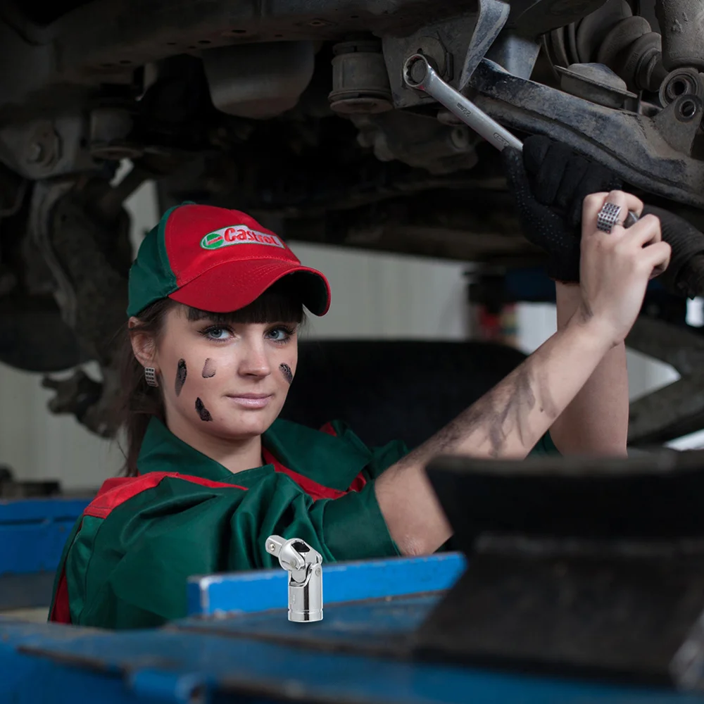 

2 Pcs 1/4 Rotary Gimbal Joint Sleeve Steering Socket Durable Socket Wrench Joint