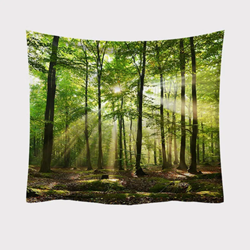 Скандинавский лесной гобелен натуральный пейзаж подвесная ткань небо фоновая