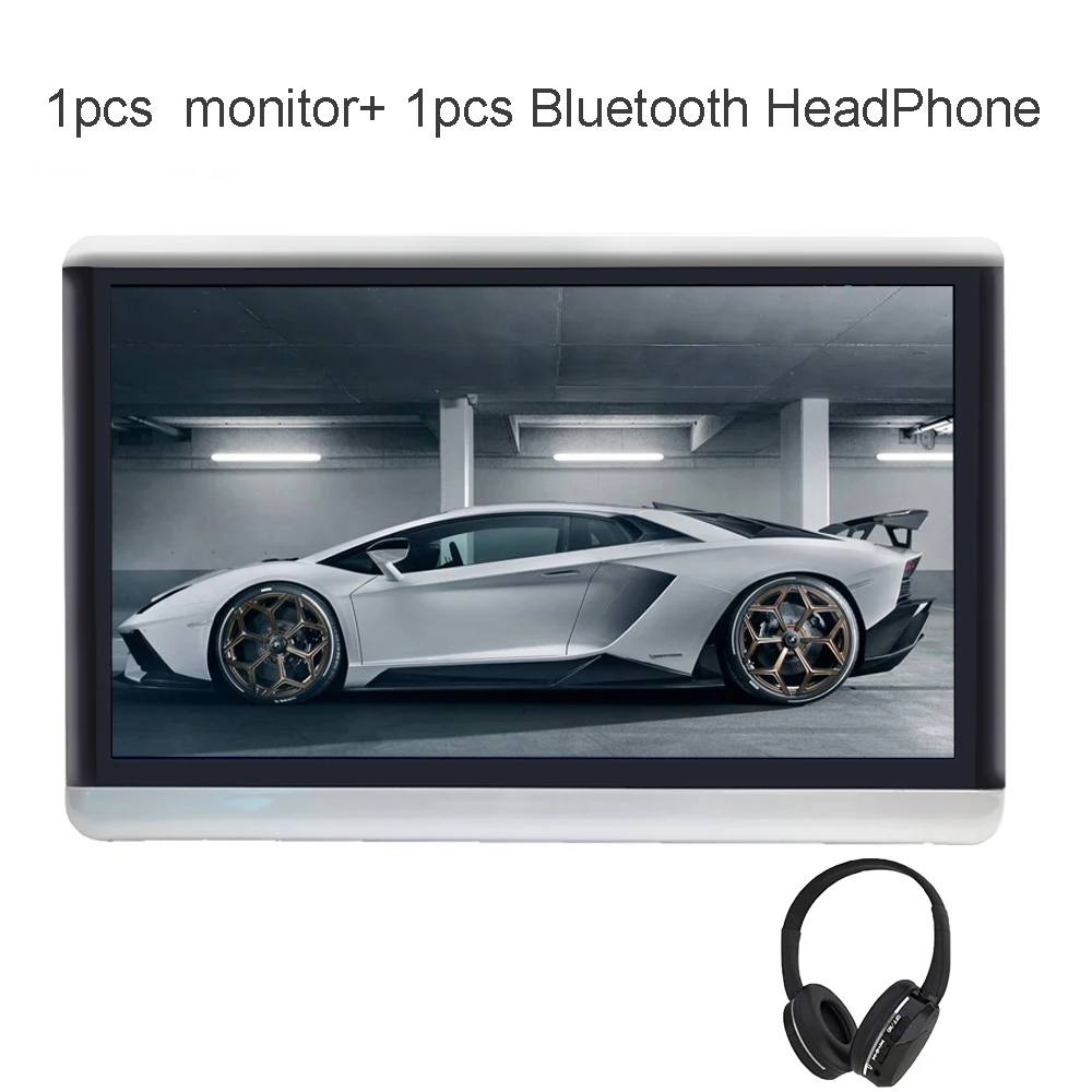 With BT Headphone ONKAR Android 6,0 Автомобильный подголовник монитор 2+ 16 Гб 1920*1080 HD 1080P Поддержка зеркальная связь Wifi FM радио Mp4 SD HDMI av вход/выход - Цвет: With BT Headphone