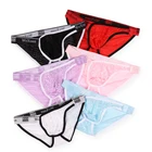 Для мужчин сексуальные кружевные трусы-плавки u-образной выпуклостью спереди трусики трусы с низкой талией Для мужчин с кружевной вставкой и Трусики-брифы