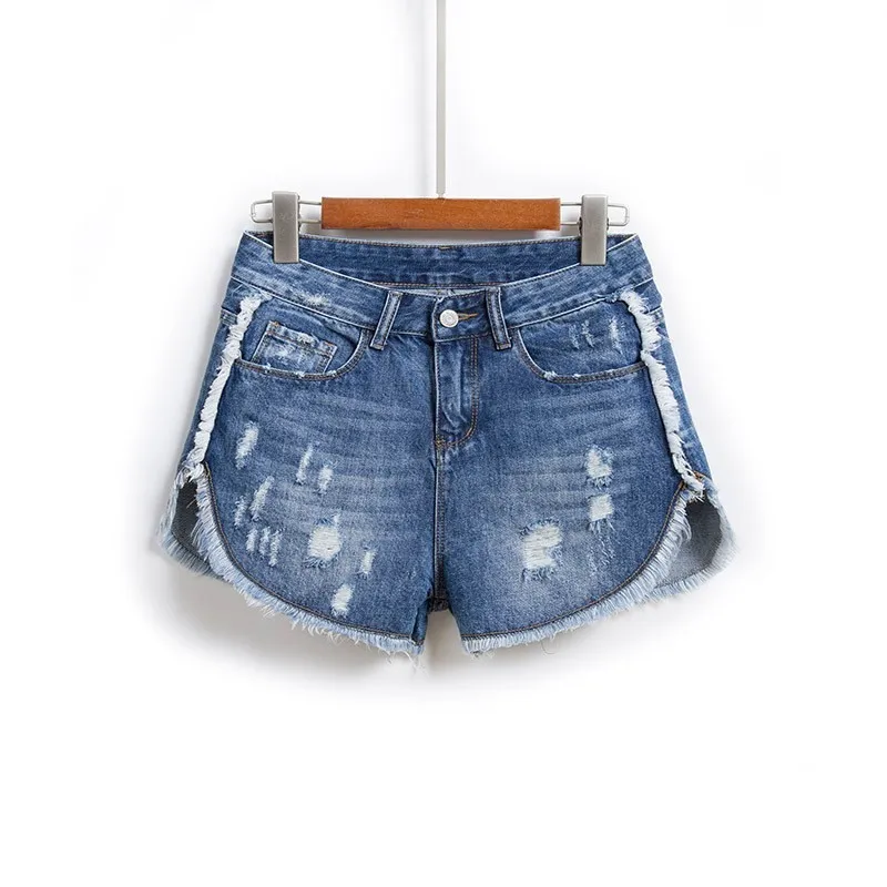 Летние Новые Брендовые женские джинсы с высокой талией модные рваные Прямые