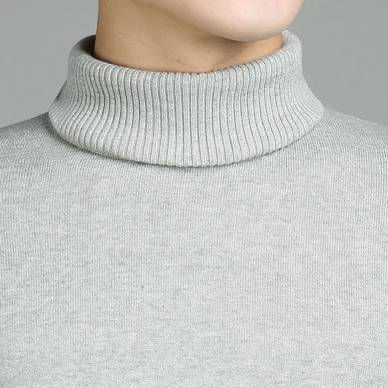 

Turtleneck Cotton Sweater Men Pullovers Brand Casual Autumn Fashion Sweater Male Solid Slim Fit Knitted Long Sleeve Blue Black