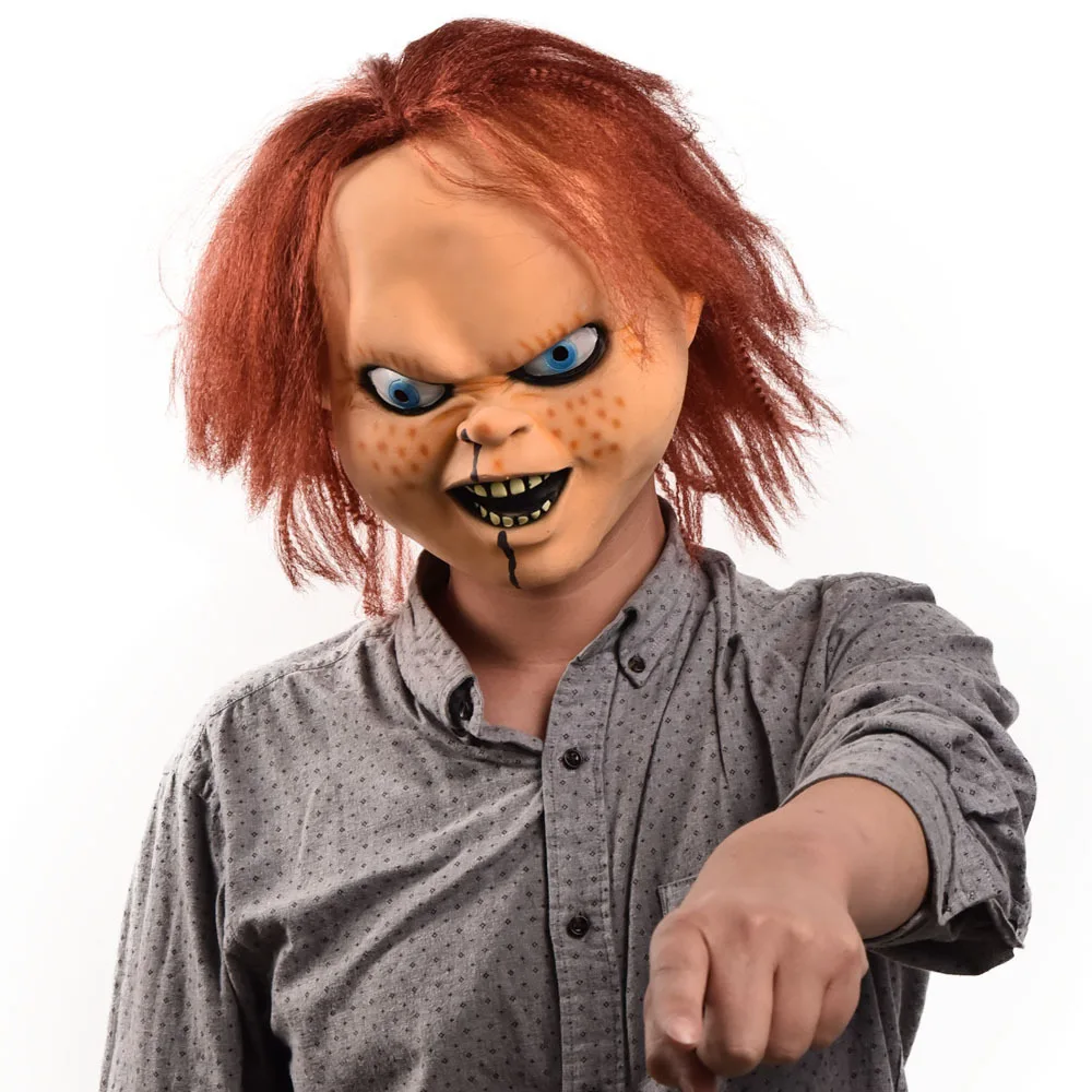 

2021 Chucky Mask Child's Play Costume Masques Ghost Chucky Masks Horror Face Latex Mascarilla Halloween Devil Killer Doll Helmet