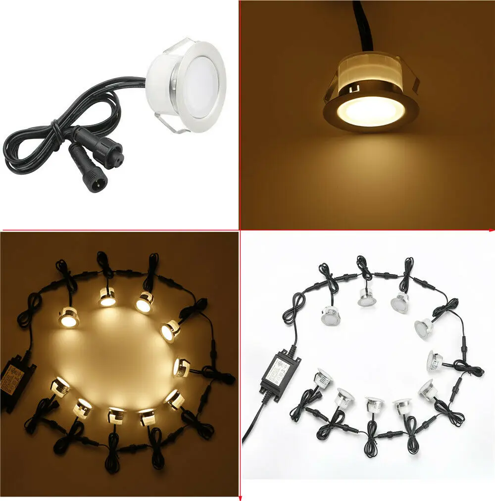 FVTLED 10pcs Outdoor Step Deck Underground Paver Homey Light Garden Park Waterproof Steel 12V Decoration LED Lighting Spot IP67 | Лампы и