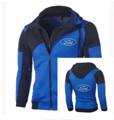 

For Ford Hoodie Sweatshirt Jacket Men Fashion for Ford Logo Zipper Hoodie Cotton Double Zipper Sweatshirt Coat Outerwear X1