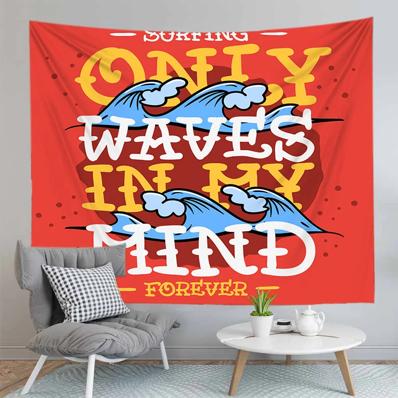 

Custom Catch Wave Wall Hanging Tapestry Yoga Mat Boho Blanket Background Cloth Living Room Decor