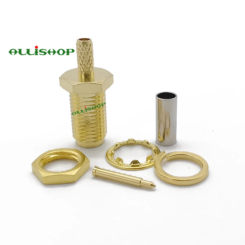 ALLiAHOP RP SMA гнездо Гайка RF коаксиальный разъем обжимной для RG316 RG174 LMR100 кабель прямой