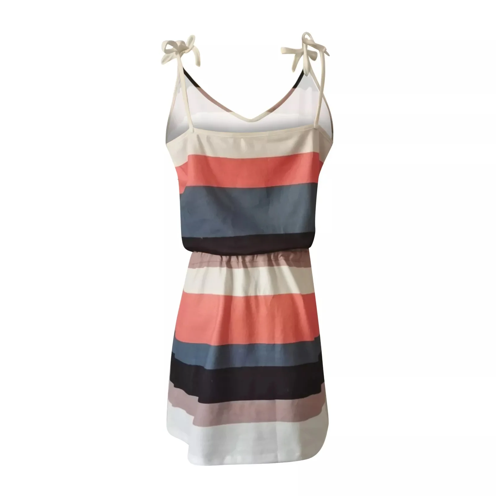 

Mini Sexy Dress 2021 Fashion Stripe Drawstring Dress Summer Loose Sleeveless Dress Women's Comfortable Casual Outfits Wear