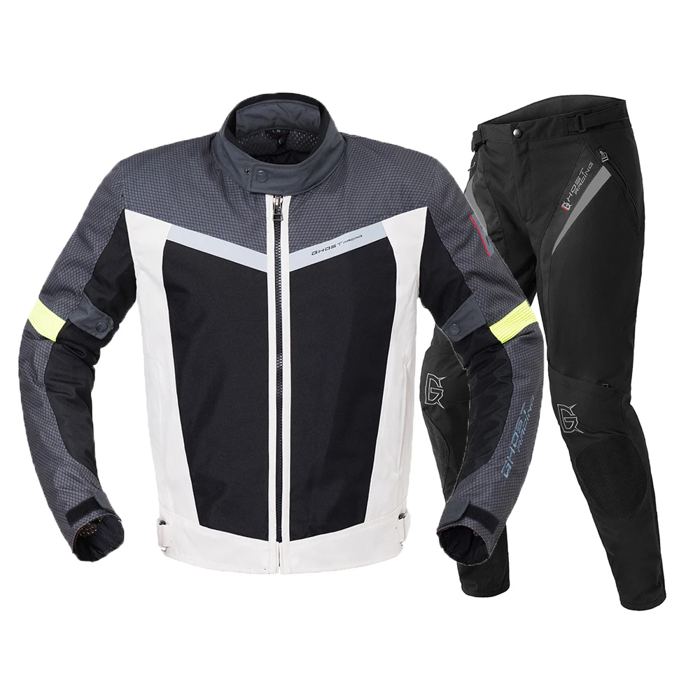 GR-Y02 GR Set Призрак куртка для мотоспорта Водонепроницаемая Мото куртка+ мото rcycle брюки ветрозащитный гоночный костюм для верховой езды со съемным Linner - Цвет: GR-Y02 GR Set