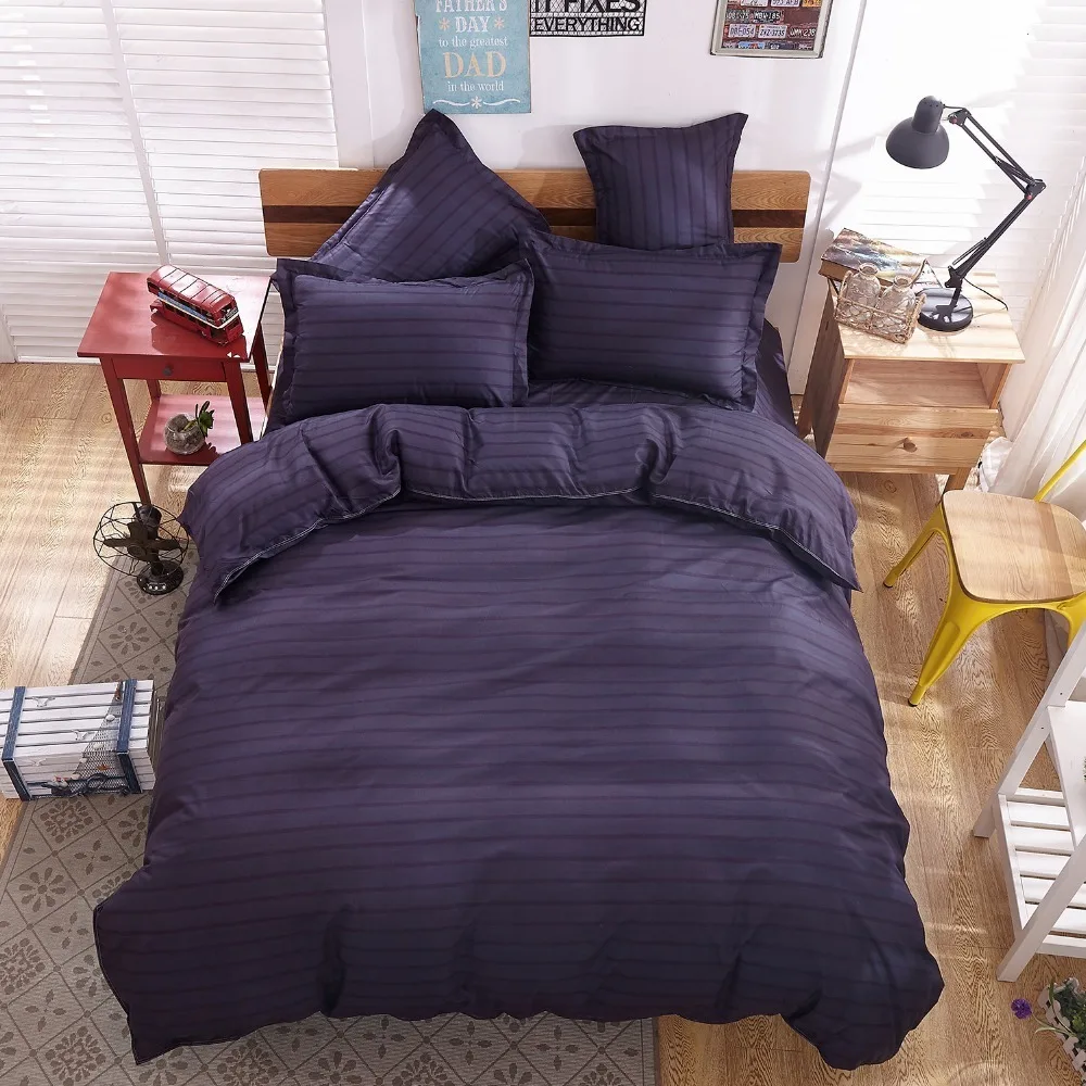 Плед в полоску белый синий 4 шт. Комплект постельного белья 1 8 м 2 0 полный Король