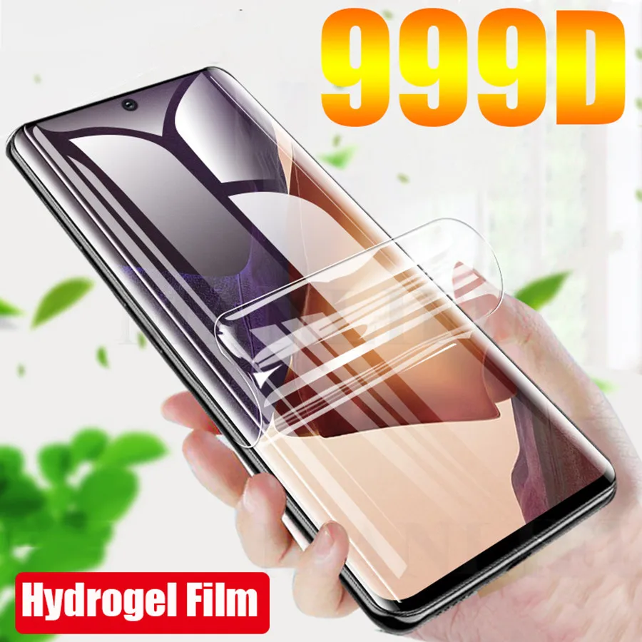 Гидрогелевая пленка 999D для Samsung Galaxy S21 Ultra + S20 S10 Note 10 Plus A51 A52 A71 Защитная экрана из