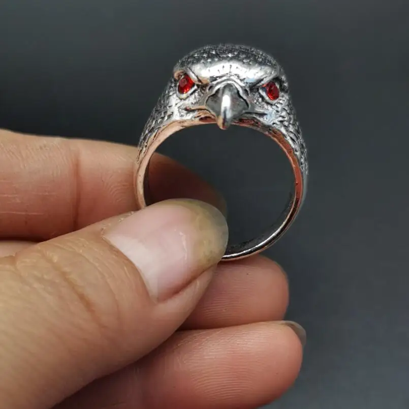 Архицированное белое медное кольцо с головой орла | Дом и сад