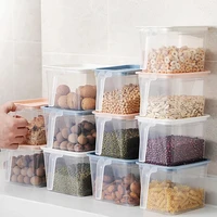 12pcs kitchen transparent storage box sealed jar grains beans organizer food containers refrigerator boxes potes de cozinha