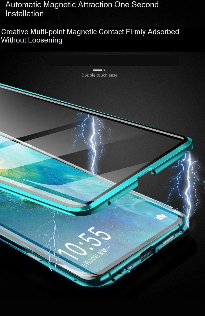 Магнитный 360 Полный Чехол для huawei mate 20 Pro P30 mate 20 Lite металлический передний задняя крышка из закаленного стекла huawei mate 20 Pro 20X чехлы