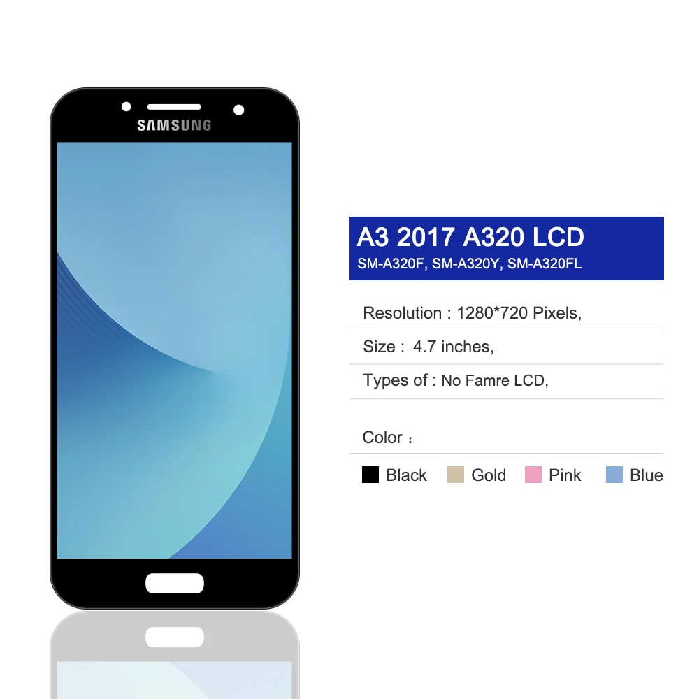 A320 Display For Samsung Galaxy A3 2017 Lcd Touch Screen Digitizer Assembly A320F A320Y A320M | Мобильные телефоны и