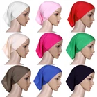 Эластичный регулируемый Мусульманский Исламский арабский хиджаб тюль вуаль халат абайя внутренние шапки шляпы из модала стрейч 9 цветов 30x24 см