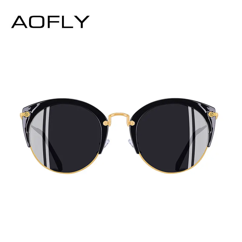 AOFLY, модные поляризационные солнцезащитные очки для женщин, фирменный дизайн, Ретро стиль, кошачий глаз, солнцезащитные очки для женщин, полуоправа, стильные очки A121