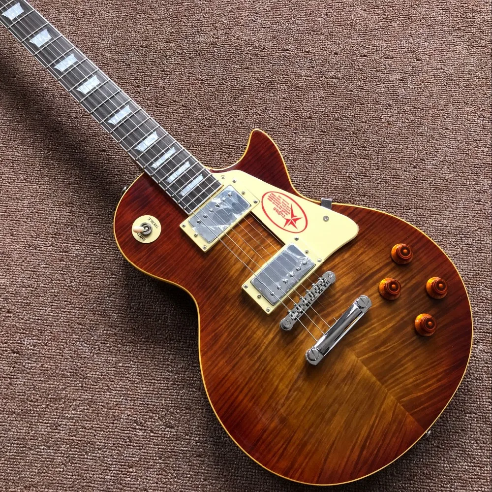 

Новая электрическая гитара. Tiger Flame Standard Gitaar. 6 выступлений ручной работы. Музыкальные инструменты
