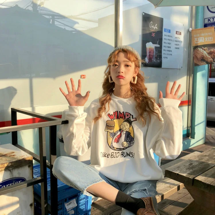 

Новая Осенняя Свободная куртка с длинным рукавом и принтом