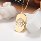 Модное ожерелье с кулоном на удачу от сглаза с фианитами, золотая цепочка на шею для вечеринки, винтажное ожерелье в стиле панк для женщин и мужчин, Подарочная бижутерия, 2021
