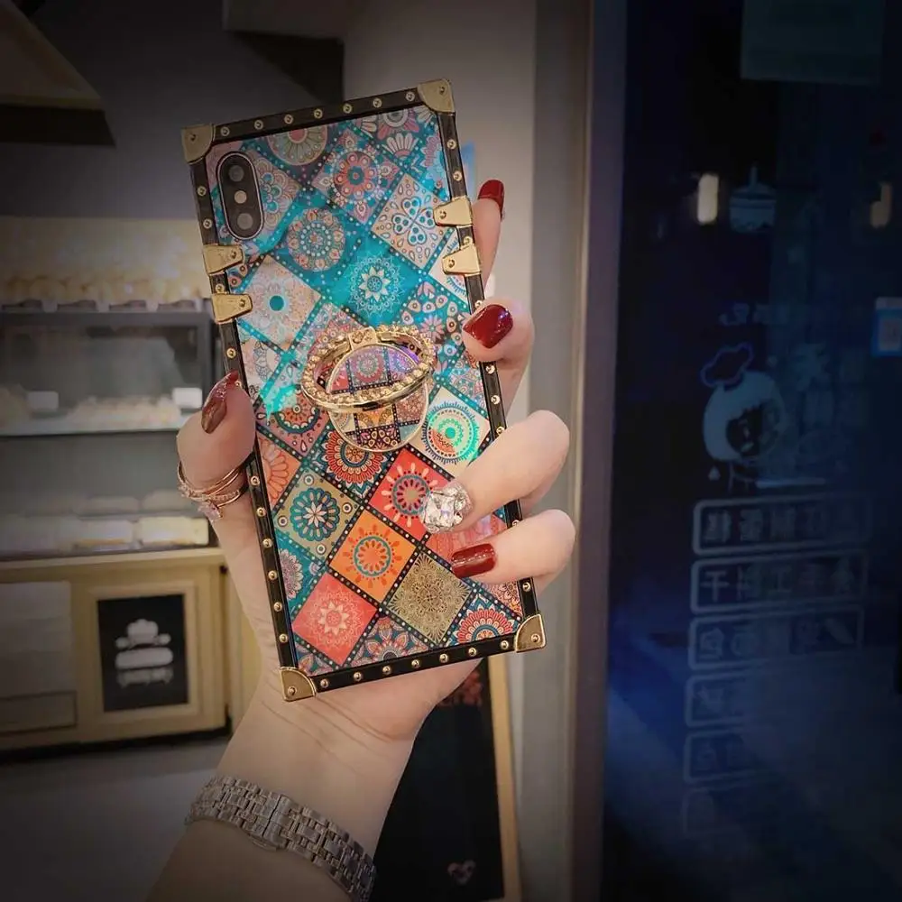 Color 2 Чехол для мобильного телефона Selfan с принтом в африканском стиле для Apple iPhone 6 7 8 plus с металлическим логотипом, задняя крышка для iPhone XS XR XSMAX - Цвет: Color 2