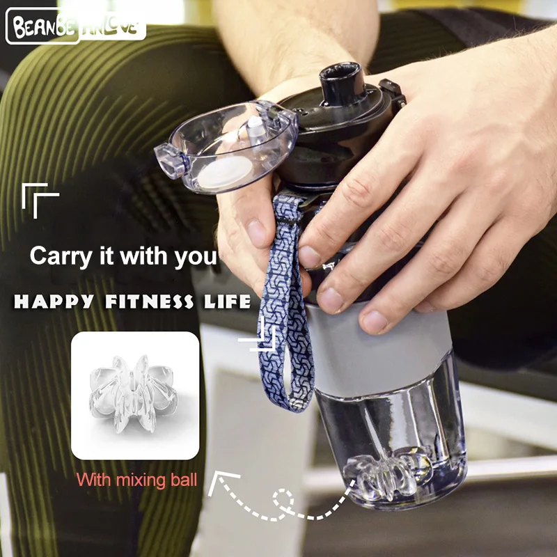 Портативный спортивный соломенный чайник для фитнеса пластиковая чашка бутылка