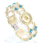 Модный браслет с подвесками и кристаллами, подходит для 18-миллиметровых кнопок, золотые браслеты для женщин, оптовая продажа ювелирных изделий ZE376