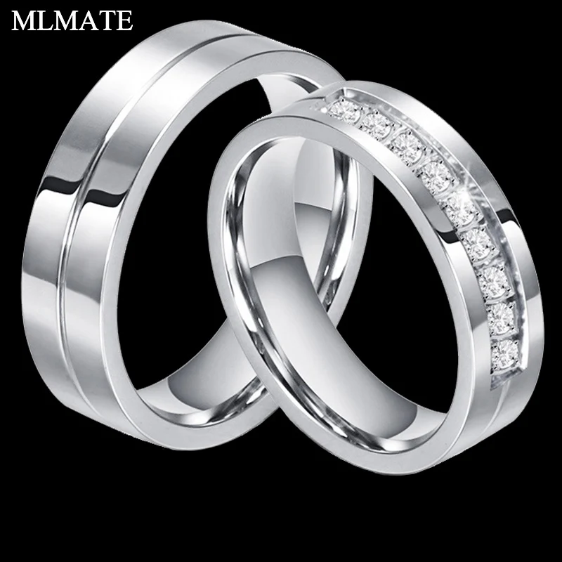 Обручальные кольца для женщин и мужчин серебристые из нержавеющей стали 316L с