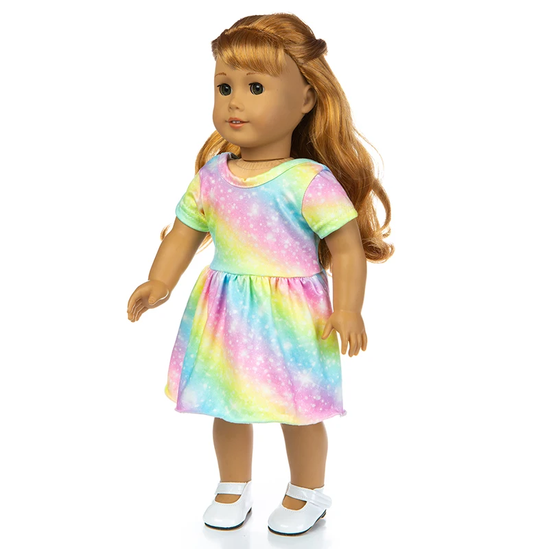 Fit 18 inch Born New Baby American 43cm girlDoll Clothes Accessories Star Skirt Ocean Flamingo Suit For Birthday Gift | Игрушки и хобби